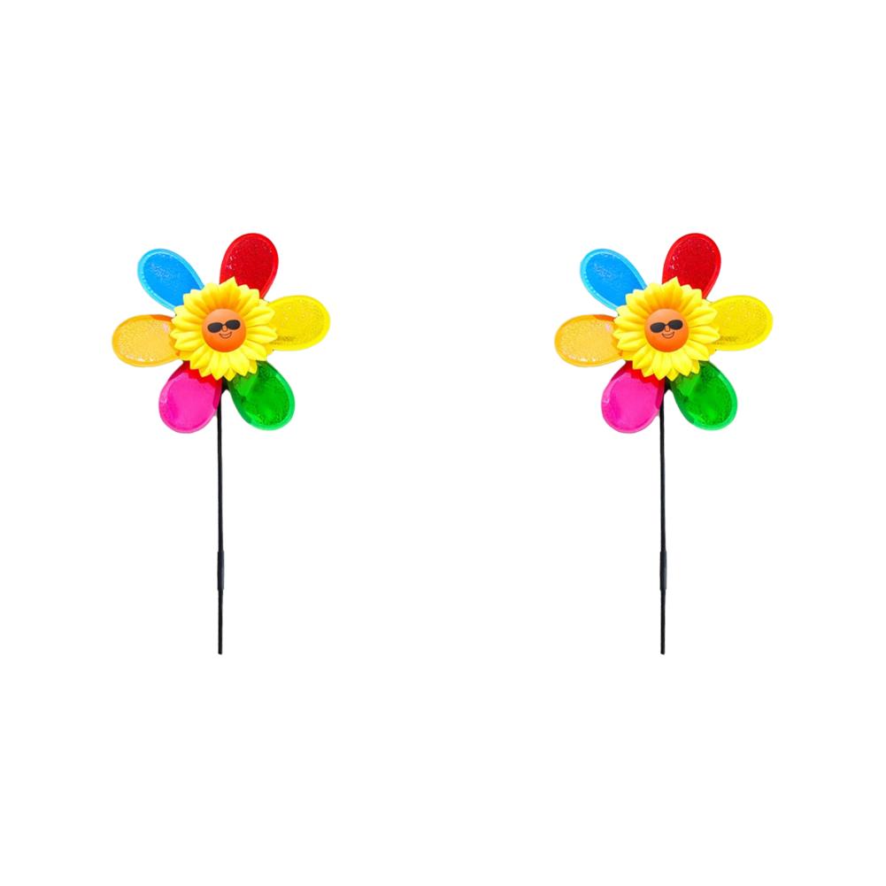 

- Smiling Face Windmill Colorful Height 65cm for Garden Yard Decor (Smile)