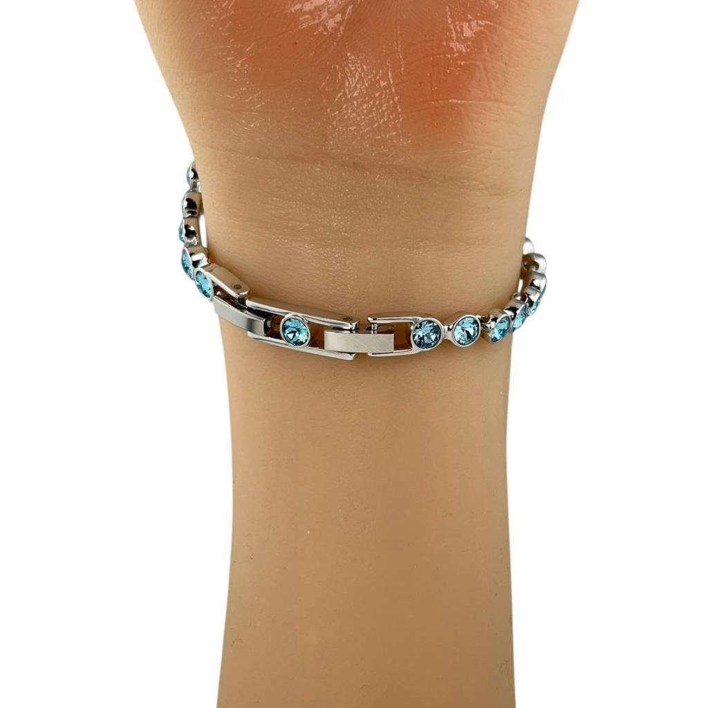 SWAROVSKI Tennis bracelet Rhinestone bracelet Swarovski blue Women Used