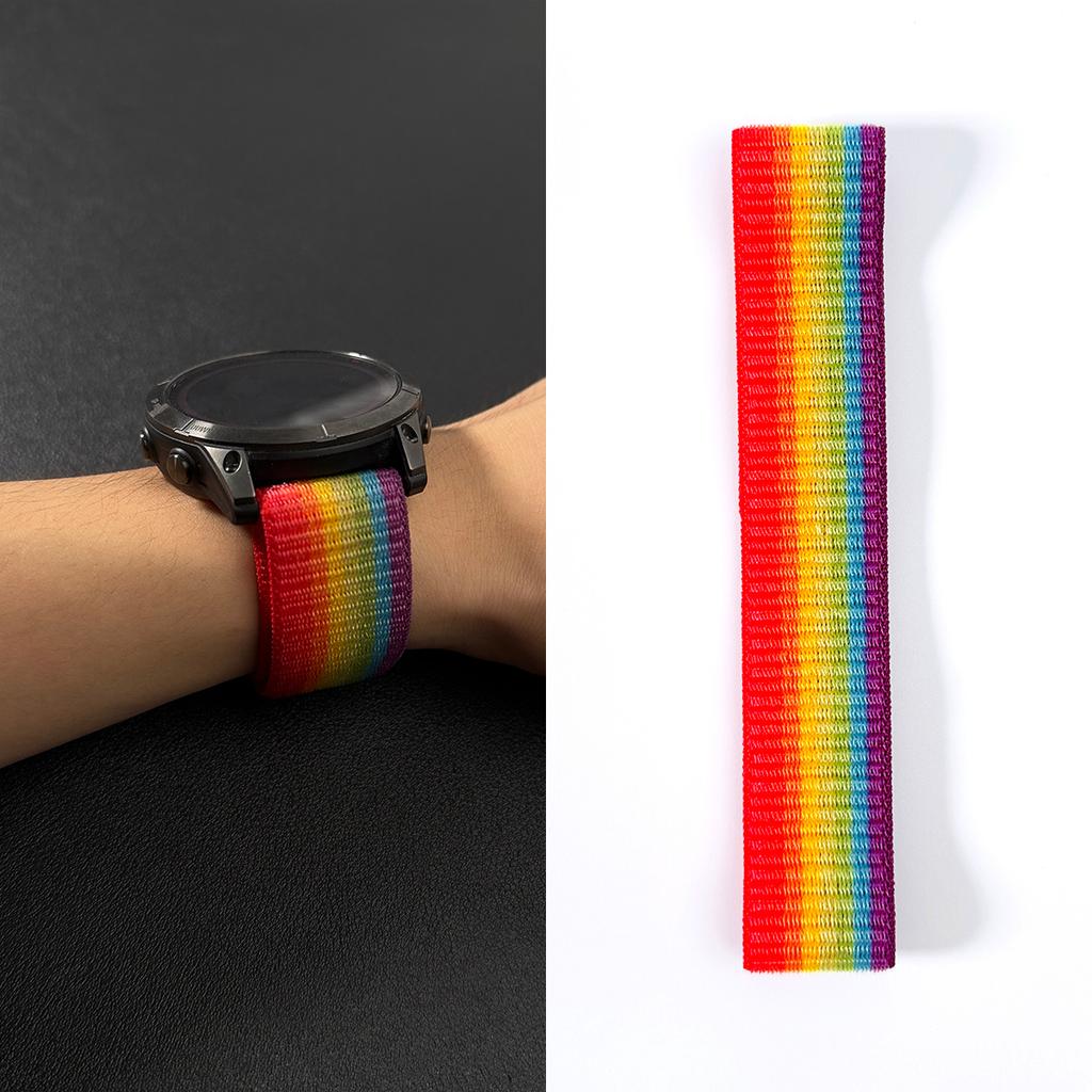 Nylon Loop Band for Garmin Fenix 7/7X Mk2i & Tactix 7 Pro with Dual-Head Hook and Loop Fastener Soft Breathable Strap