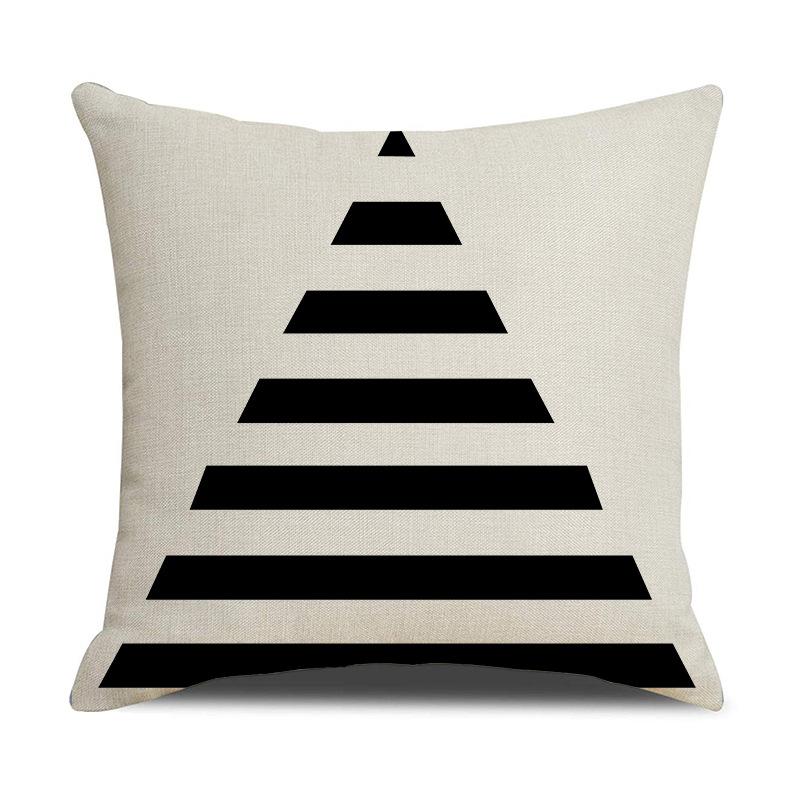 New Black and White Letter Pillowcase Office Sofa Living Room Decoration Linen Cushion