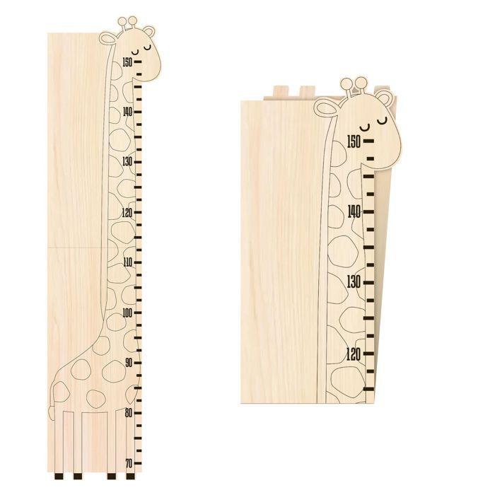 Toise girafe en bois + puzzle humeurs lion