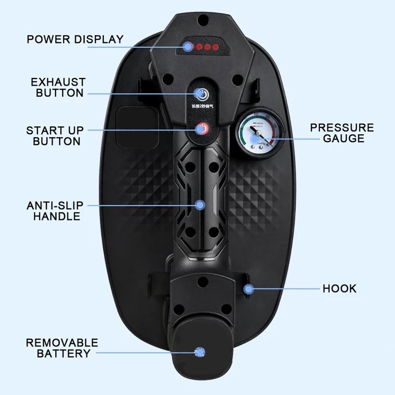 220kg Load Electric Vacuum Suction Cup with Battery Heavy Duty Automatic Replenishing Vacuum Glass Tile Slab Lifting Carry Tool