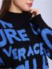 2025 Autumn/Winter European & American Chenille 3D Letter Embroidered Sweater: New Loose Jacquard Knit Top
