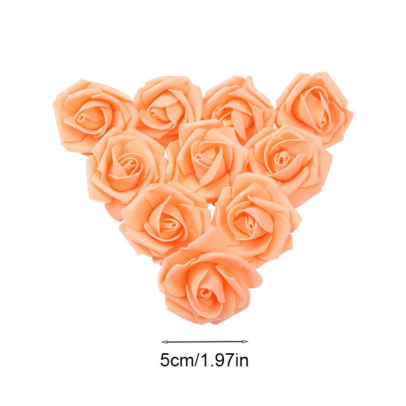 20/50Pcs 5cm Foam Rose Head Artificial Teddy Bear Roses Flower Handmade DIY Gift Decoration Wedding Party Christmas Home Decor