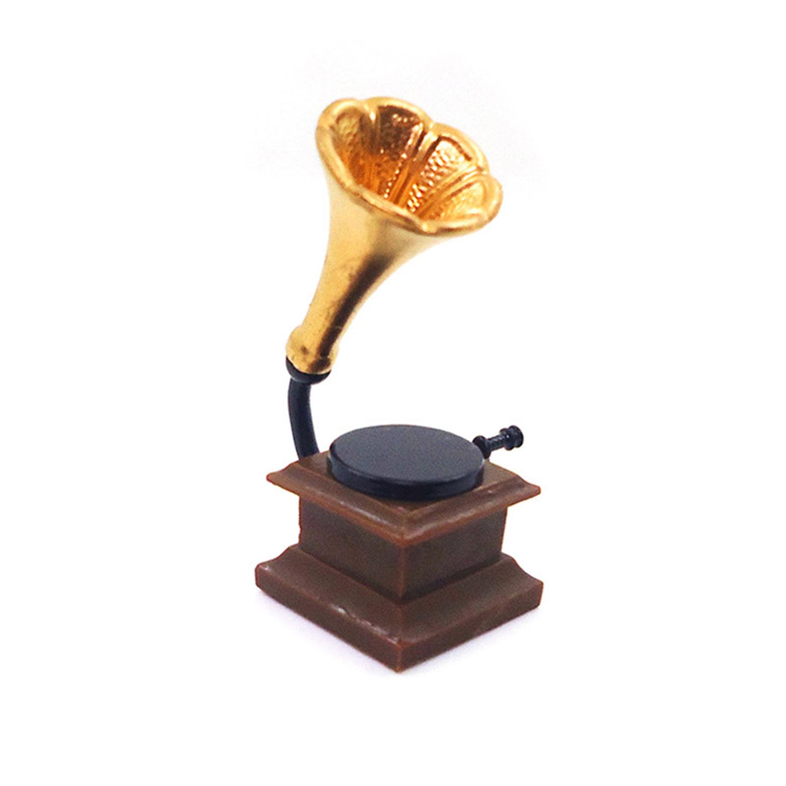 

1/12 кукольный домик миниатюрная гостиная модель проигрывателя пластинок кукольный домик модель граммофона игрушка для детей DIY микро сцена