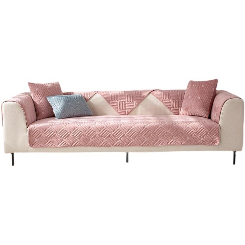 Simple Modern Sofa Cushion Plush Embroidery Winter Non-slip Fabric Seat Cushion Nordic Four-season Universal Sofa Cover Towel