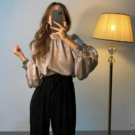 RHGD Early Autumn French Retro Loose Silk Shirt - Versatile Fashionable Design