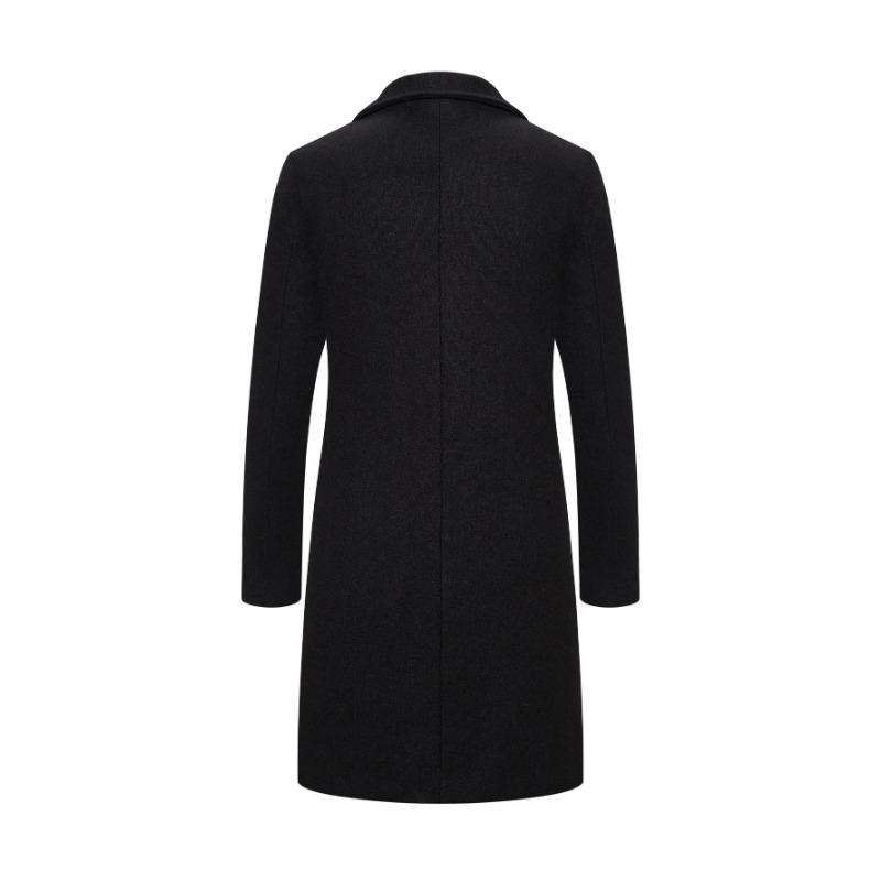 Frühling Herbst Neue Lange Baumwolle Mantel Neue Wollmischung Reine Farbe Casual Business Mode Herrenbekleidung Schlank Windjacke