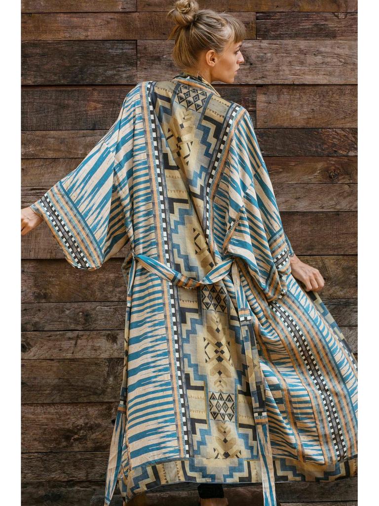 Zielony Geometryczny Kardigan: Luźna kurtka plażowa chroniąca przed słońcem dla kobiet