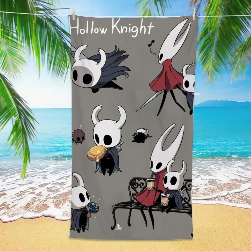H-Hollow K-Knight Strandtücher Spieltücher Mikrofaserhandtücher Saugfähig Schnelltrocknend Weich Yoga Schwimmen Cartoon-Stil Handtücher