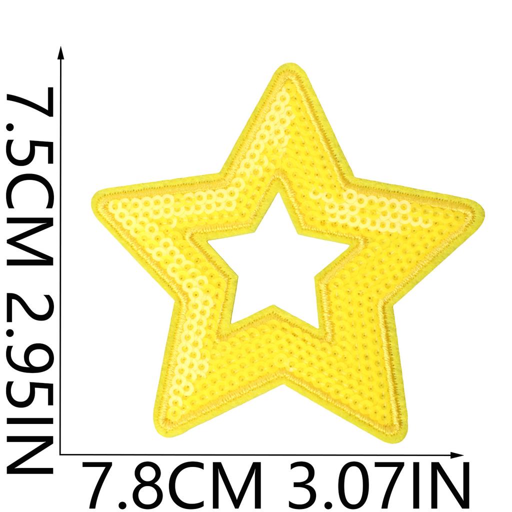 Spieltag Cartoon Stickerei Stoffaufkleber Pentagramm Sternmuster Bügelaufkleber Kleidung Hut Gepäck DIY Lochreparatur