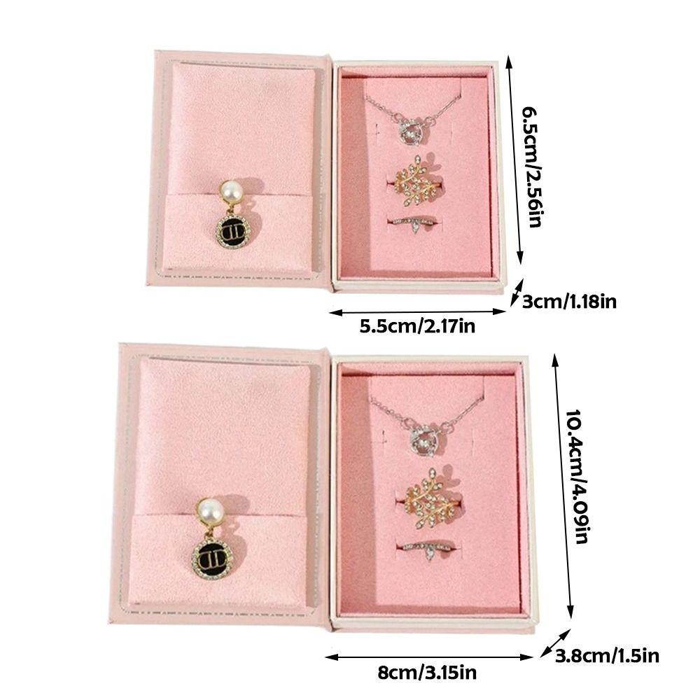Creative Book Shape Jewelry Storage Box Mini Flip Cover Ring Box Vintage Pendant Box for Valentine's
