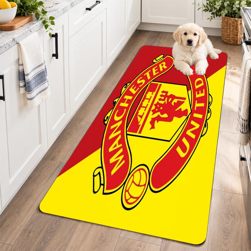 Flannel Kitchen Mat Manchester United FC Soft Area Rug Non Slip Floor Carpet Home Decoration