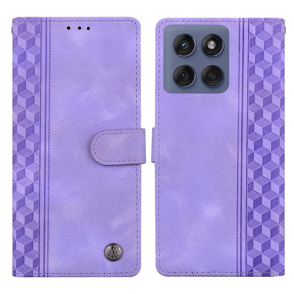 For Motorola Edge 60 Fusion 5G/Edge 60 5G Leather Case Imprinted Checkered Pattern Wallet Stand Flip Phone Cover