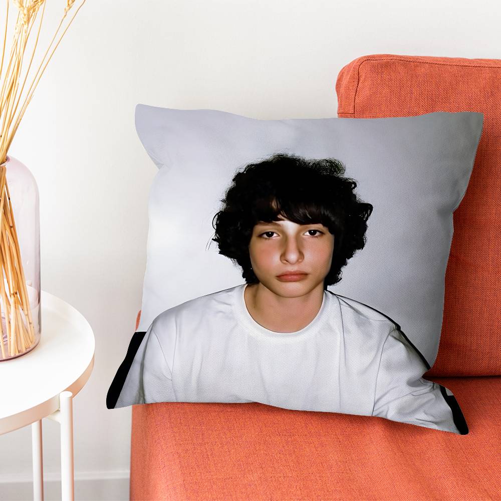 FFinn Wolfhard Mike Stranger Pillow Case Plush Fabric Soft DoubleSided Printed Sofa Warm Winter Home Gift Cushion Cover