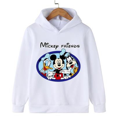Disney Cartoon Niedliches Kinder Kapuzensweatshirt Jungen und Mädchen Herbst und Winter Täglich Outdoor Warm und Weich Sportbekleidung