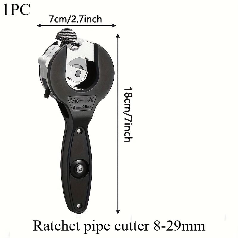 

1PC Heavy Duty Ratchet Pipe Cutter Adjustable Large Scale Handle (8mm-29mm) Professional Cutting Tool, Pipe Cutter