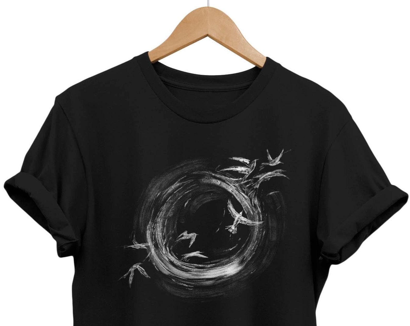 Birds Vortex T-Shirt for Abstract Art Graphic Tees Lovers 2XL