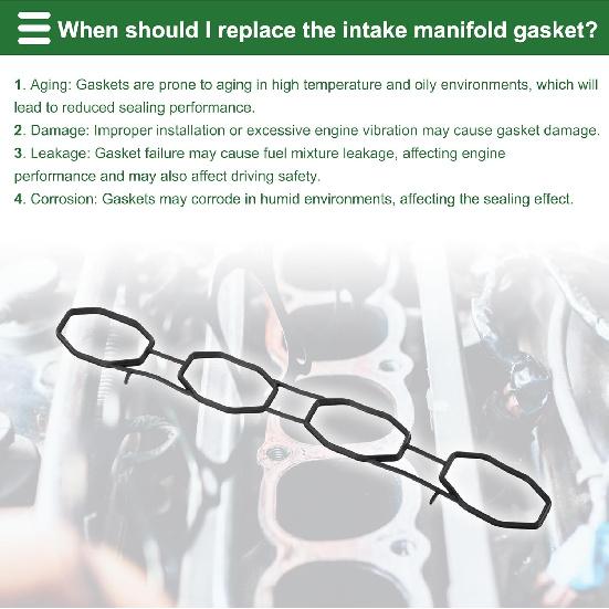 Engine Intake Manifold Gasket for Nissan Versa 1.6L 2009-2011 Intake Manifold Sealing Gasket No.14035ED000 Nitrile Rubber 1 Pcs
