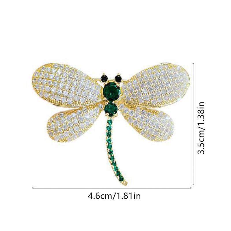 Grüne Strass-Metall-Insektenbrosche Kristall-Corsagen-Pin Mode Damenschmuck