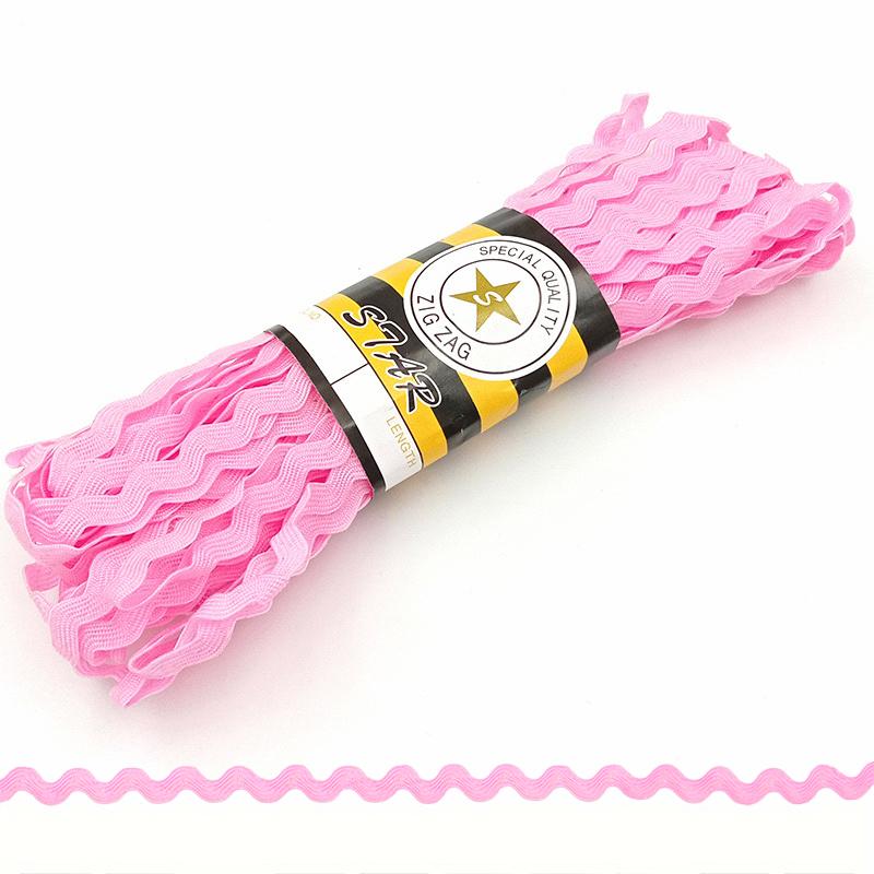 

15 Ярдів Хвиляста тасьма Стрічка DIY Одяг S-подібне Прикраса Сукні Широка Тасьма Рік-рак Використовується для Декорування Ширина 5 мм рожевий