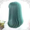 Anime Green Black Purple Middle Length Wig Straight Lolita Wigs Cosplay Wigs Heat Resistant Synthetic Hair Anime Party Hair