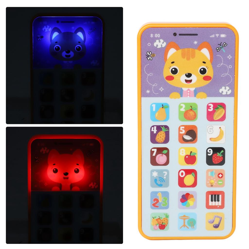 Baby Cell Phone Toy 18 Buttons 6 Modes USB Charging Multifunction Early Education Simulation Phone Toddlers Phone Toys