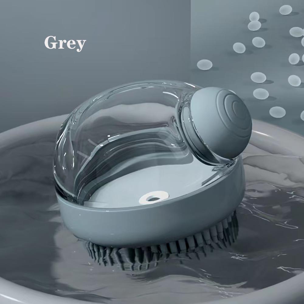 

Щетка для купания собак, мягкая массажная расческа для чистки домашних животных, подходит для длинных и коротких волос, для душа собак/кошек с дозатором мыла серый