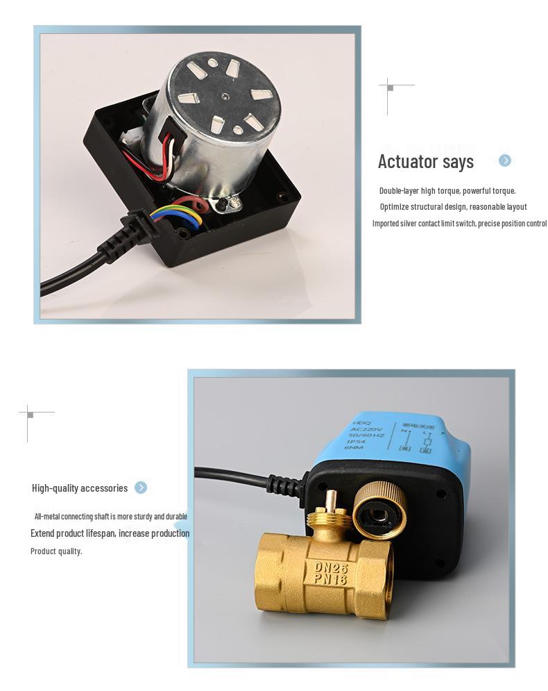 Elektrický dvoupólový kulový ventil z mosazi AC220V - Normálně otevřený/zavřený