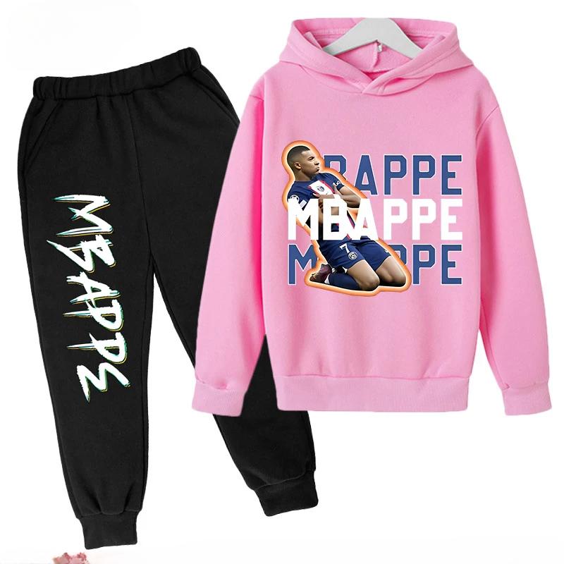 

Spring and Autumn Mbappe Printed Children s Hoodie Set Sweatshirt Pants Sportswear 2-piece Set for Boys and Girls Kids Clothes 100