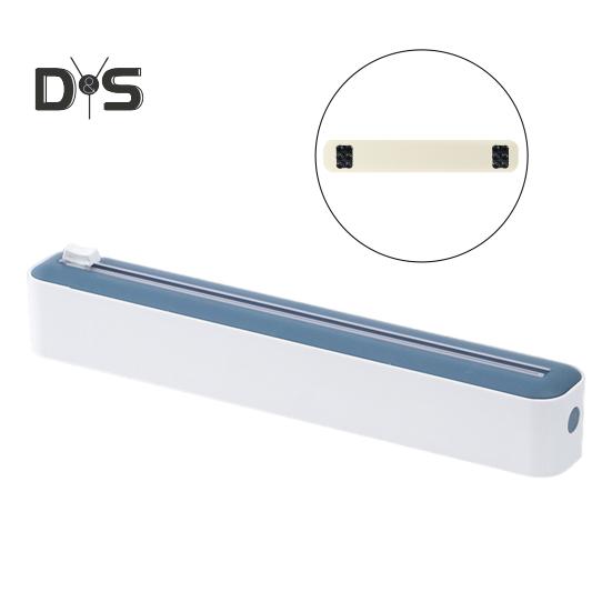 Frischhaltefolienspender mit Schiebeschneider, 2-in-1-Halter für Frischhaltefolie aus Alufolie für die Küche, innovativer Frischhaltefolienschneider und -spender für das Restaurant zu Hause