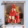 No Adhesive Christmas Stickers Stacked Gift Boxes Tree Window Cling Creative Static Sticker with Colorful Holiday Glass Decals Balls and Pine
