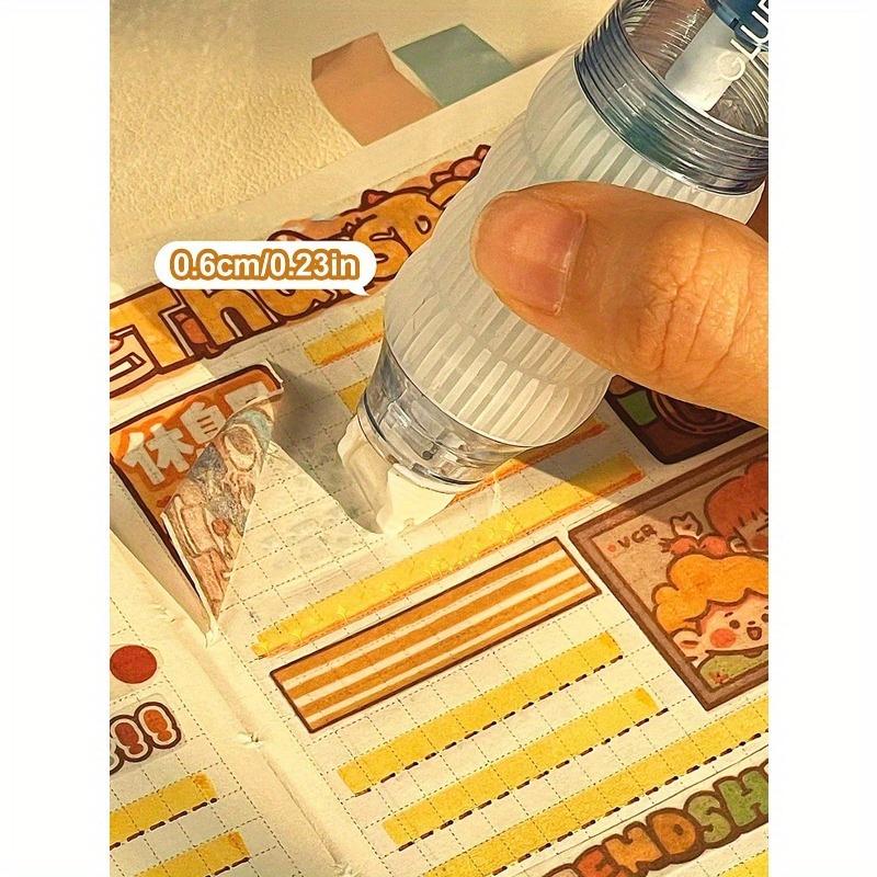 1pc 360° High Viscosity Rotating Press Gel Pen, Refillable, Large Capacity Dual-Sided Adhesive, Ins Style, For Students Back To School