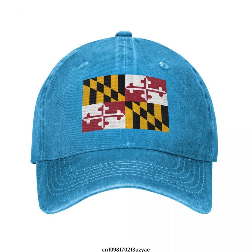 Flag Of Maryland Fashion Unisex Cotton Baseball Cap Classic Adult Adjustable Denim Hat