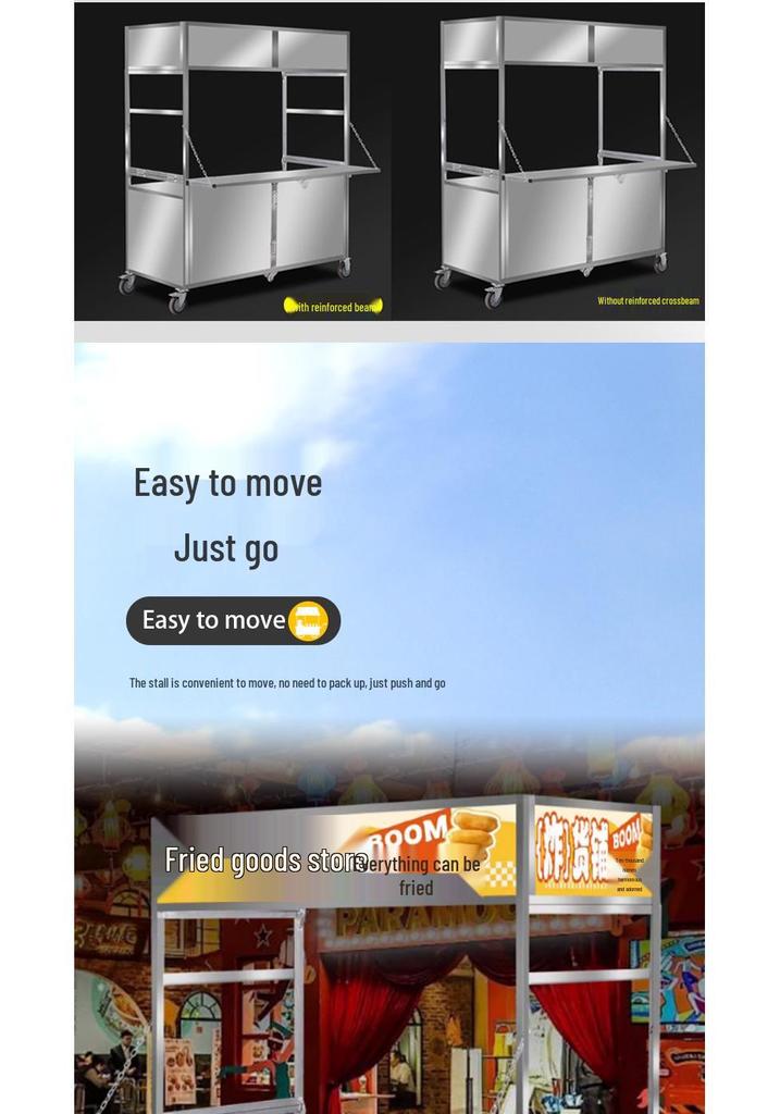 Mobile Folding Food Stall Cart for Night Markets