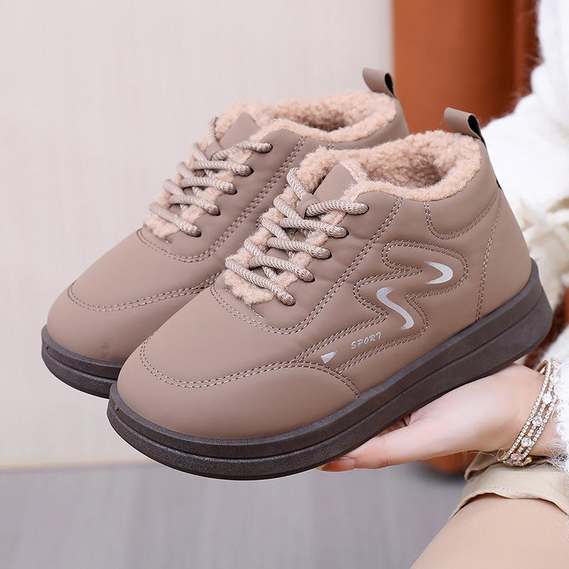 

Флісові та Утеплені Зимові Чоботи, Жіночі Товстопідошовні Нековзні та Теплі Черевики-Хлібці, Зручне Взуття 35 чорний