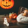 Halloween Cute Ghost Walking Dog Ornament Resin Ghost Walking Dog Figurine Creative Ghost Walking Dog Sculpture Gift for Friends