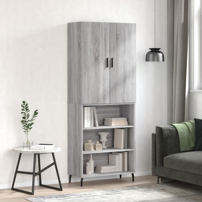 VidaXL Highboard Sonoma Grey 69.5x34x180 Cm Engineered Wood 3196089