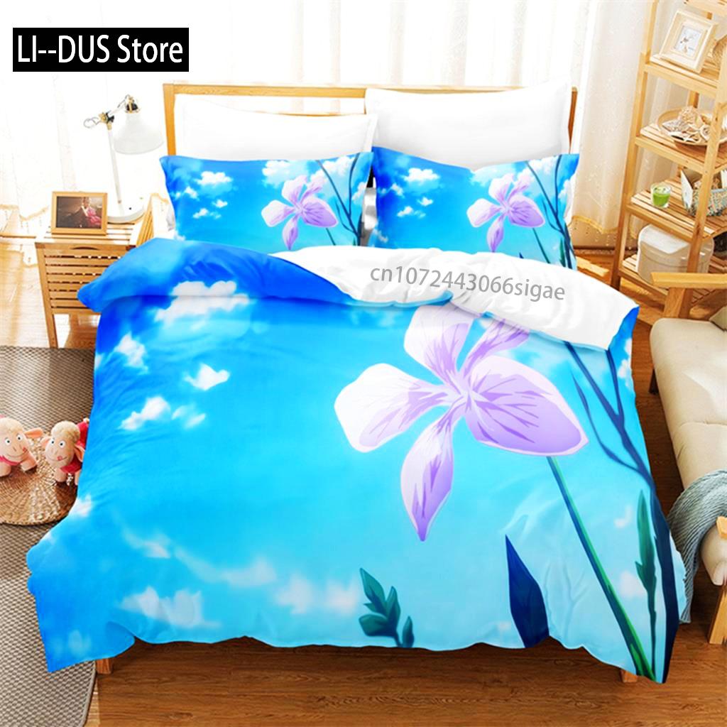 

Покрывало Цветочные Растения Комплект Постельного Белья 3D Постельное Белье Цифровая Печать Размер Queen Комплект Постельного Белья Модный Дизайн Comforter (quilt)-EU Single(135*200cm)3pcs