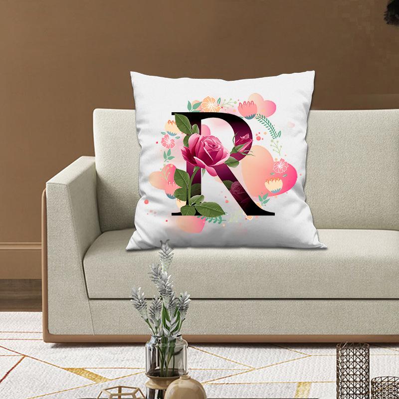 Nordischer Ins-Stil Weißer Valentinstag 26 Englische Buchstaben Digitaldruck Sofakissen Pfirsichhaut Kissenbezug