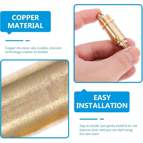 2pcs Brass Pop-up Drain Stopper Bolt Sink Spring Plug Basin Clicker Bolt