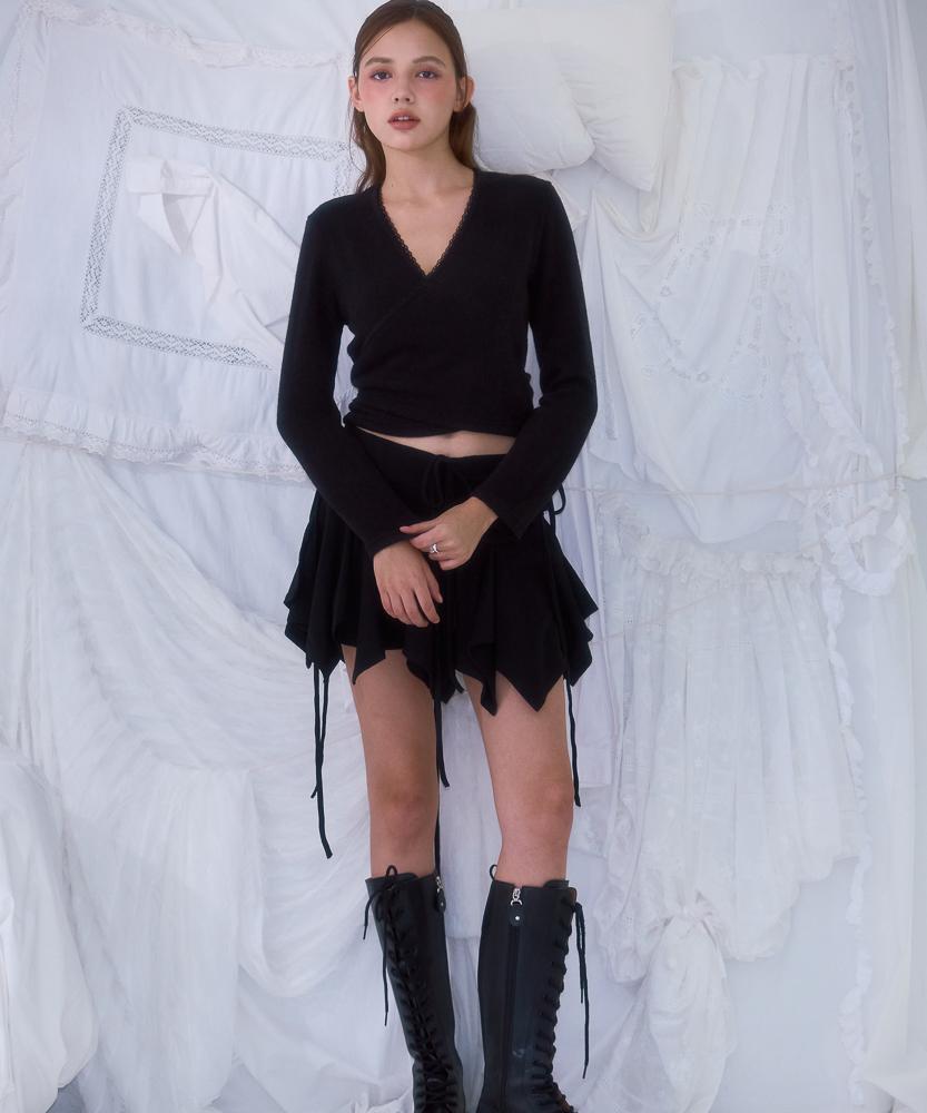ROSEFRANTZ Lace Line Wrap Long Sleeve [Black]