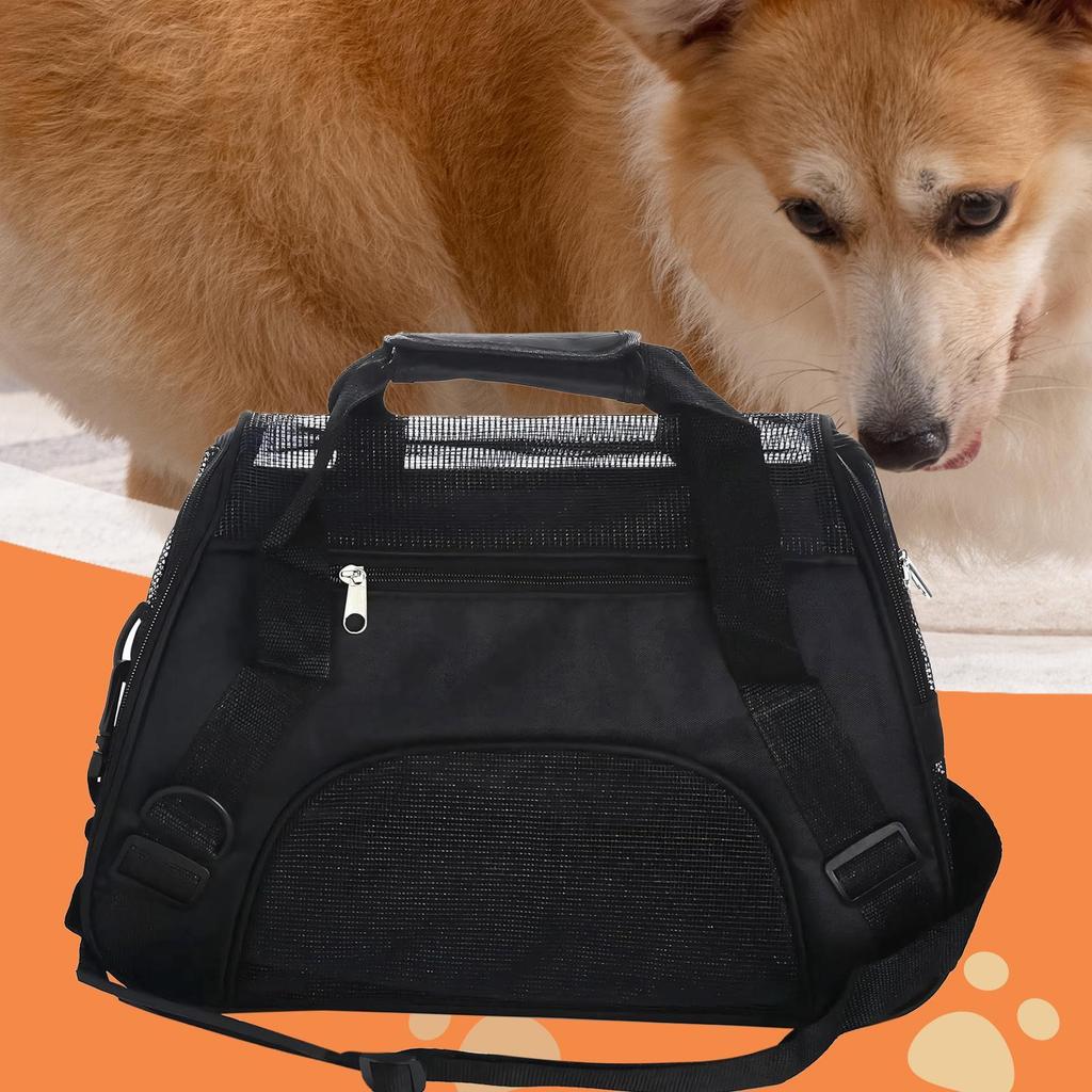 Travel Pet Carrier Breathable Foldable Crate With Adjustable Shoulder Strap Breathable Puppy Carrier For Puppy Kitten Small