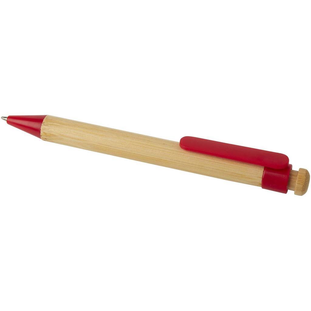 Bamboo pen and recycled plastic "Rattan" Red