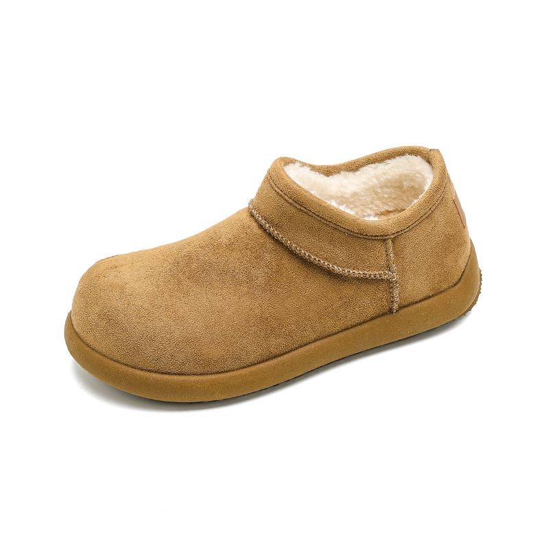 

Soft Winter Fur Shoes Women Snow Boots Warm Plush Flat Non-slip Fashion Brand Ladies Ankle Boots Yellow Cotton Shoes 40 жёлтый