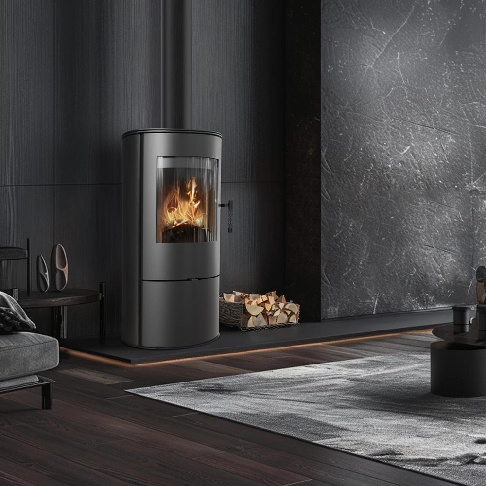 Piec stalowy na drewno KRATKI ROLLO 7 kW Ø 150