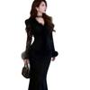 Elegant Gold Lace Mermaid Set: Waist-Cinched Top & Skirt for Special Occasions - Spring 2026 Arrival