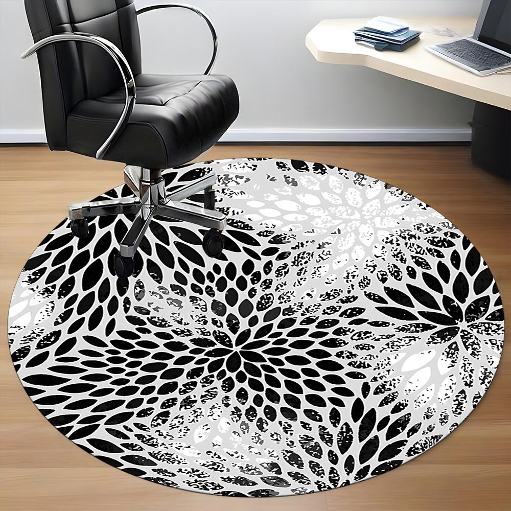 1pc Floral Pattern Office Round Area Rug, Indoor Mat Suitable ForOffice, Under Office Chairs Bedroom Living Room Home Decor, Room Deco 007