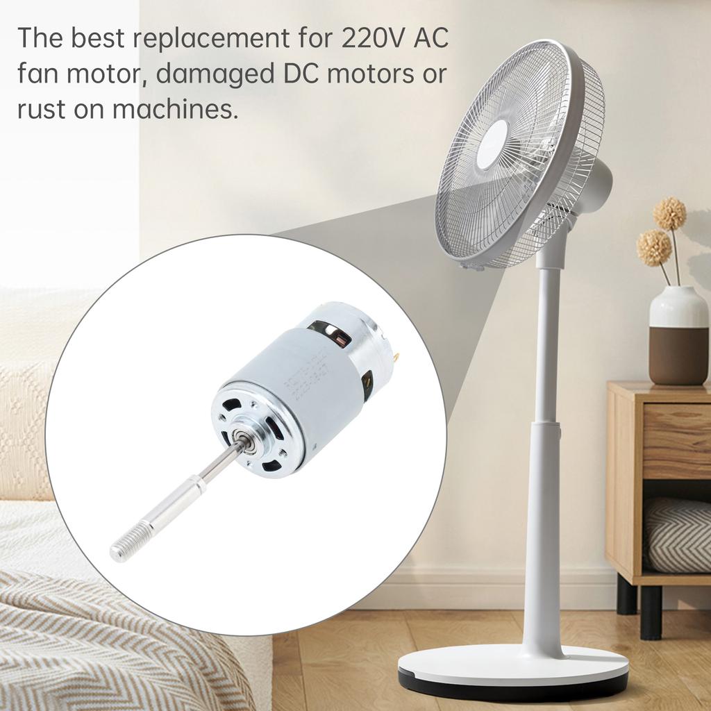 RS755 DC Fan Motor,RS775 Fan Motor 12V 3000RPM Replacement,Fit for 220V AC Electric Fan,Built-in Cooling fan,Stable Power Output