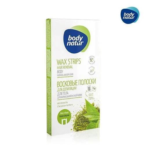 Bodynatur Hair Removal Wax Strips Body Normal And Dry Skin With Matcha Tea
